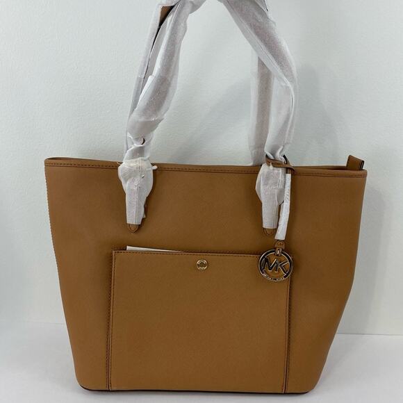 Michael Kors Jet Set large Saffiano brown leather tote bag - Picture 2 of 12